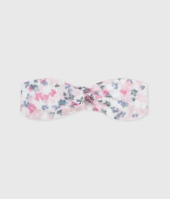 Petit Bateau Accessoires, Sonnenhüte, Caps*Baby-Stirnband aus Popeline mit Blumenmuster rosa CHARME/weiss MULTICO