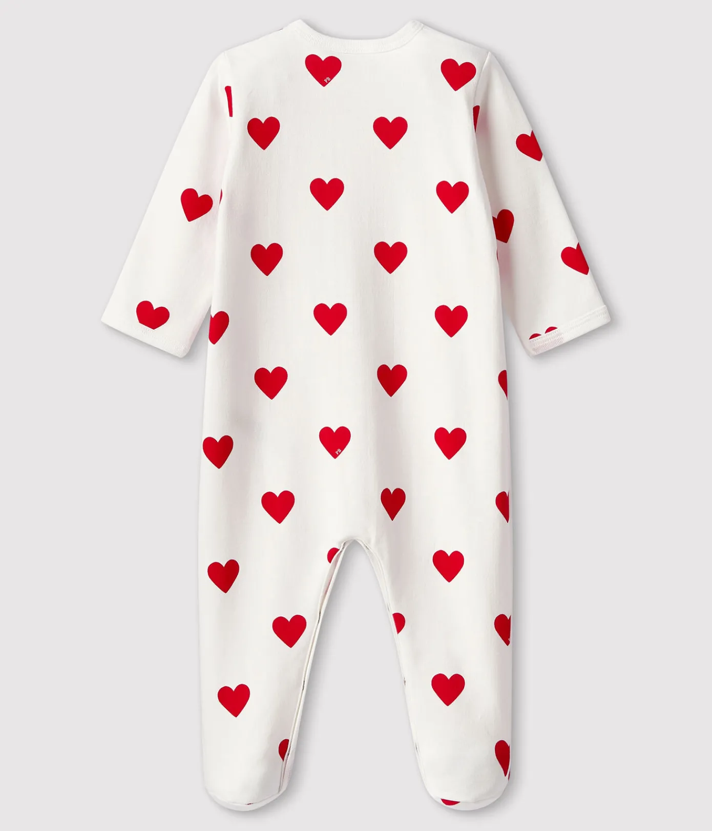 Petit Bateau Schlafanzüge, Strampler*Baby-Strampler aus Baumwolle mit roten Herzen weiss MARSHMALLOW/ROT TERKUIT