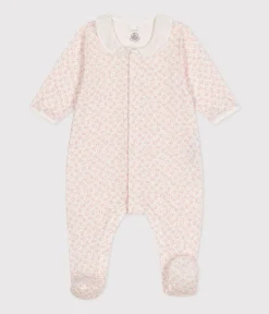 Petit Bateau Schlafanzüge, Strampler|Newborn*Baby-Strampler aus Baumwolle mit Blumenprint MARSHMALLOW/ PANTY