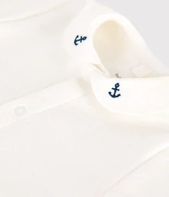 Petit Bateau Sets, Overalls & Latzhosen|Newborn*Baby-Strampler aus Baumwolle mit besticktem Kragen weiss MARSHMALLOW