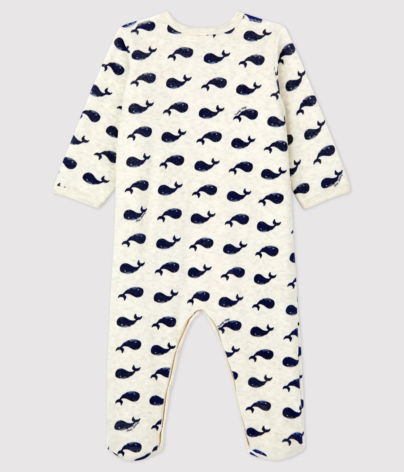 Petit Bateau Schlafanzüge, Strampler*Baby-Strampler aus Nicki beige MONTELIMAR/blau MEDIEVAL