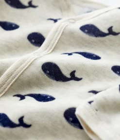 Petit Bateau Schlafanzüge, Strampler*Baby-Strampler aus Nicki beige MONTELIMAR/blau MEDIEVAL