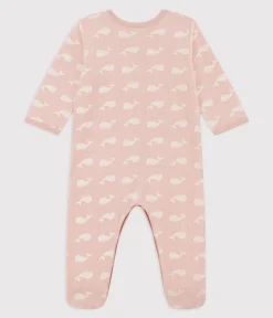 Petit Bateau Schlafanzüge, Strampler*Baby-Strampler aus Samt mit rosa Walmotiv SALINE/ MARSHMALLOW