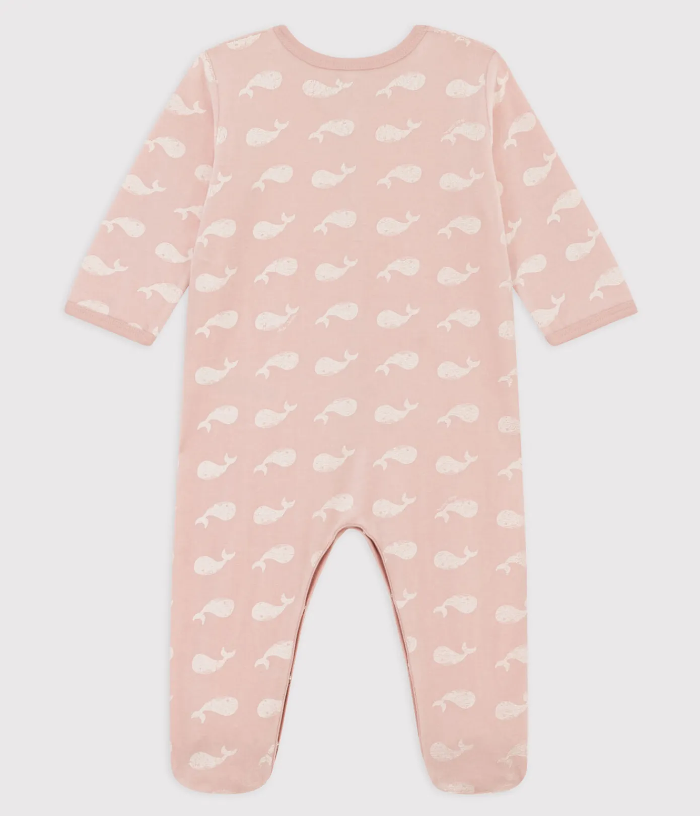 Petit Bateau Schlafanzüge, Strampler*Baby-Strampler aus Samt mit rosa Walmotiv SALINE/ MARSHMALLOW
