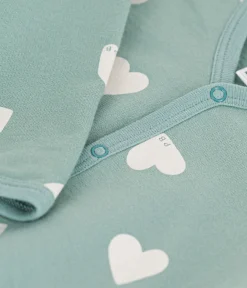 Petit Bateau Schlafanzüge, Strampler*Baby-Strampler mit Herzmotiv aus Molton PAUL/ AVALANCHE