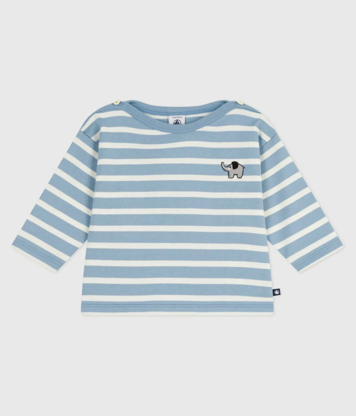 Petit Bateau Pullover, Cardigans*Baby-Streifenshirt aus Baumwolle blau ADRIATIC/ MILK