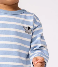 Petit Bateau Pullover, Cardigans*Baby-Streifenshirt aus Baumwolle blau ADRIATIC/ MILK