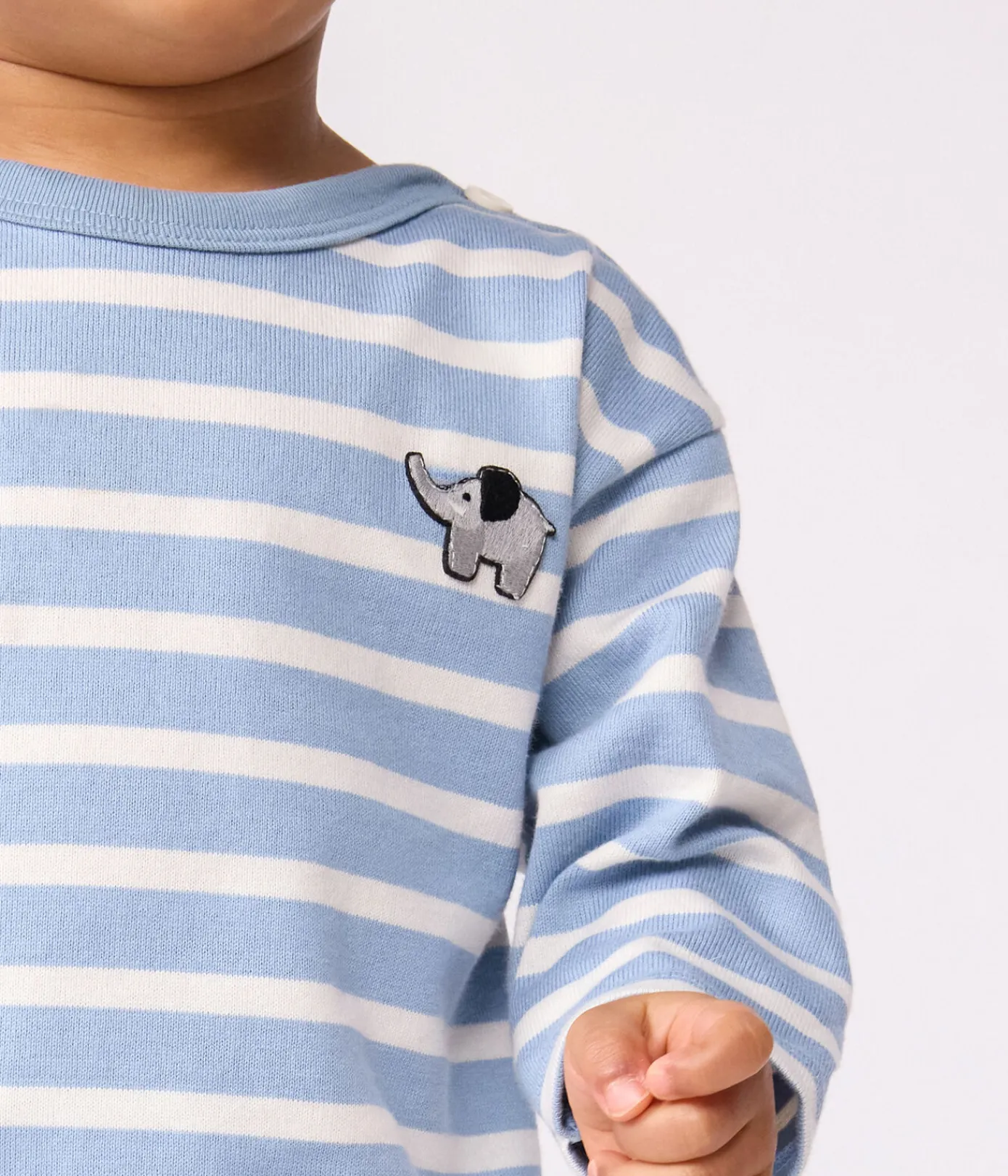 Petit Bateau Pullover, Cardigans*Baby-Streifenshirt aus Baumwolle blau ADRIATIC/ MILK