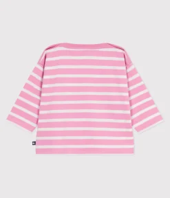 Petit Bateau Pullover, Cardigans*Baby-Streifenshirt aus Baumwolle rosa BOUDOIR/ MILK