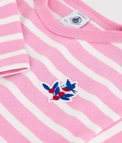 Petit Bateau Pullover, Cardigans*Baby-Streifenshirt aus Baumwolle rosa BOUDOIR/ MILK