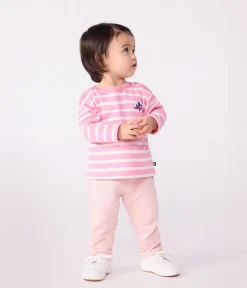 Petit Bateau Pullover, Cardigans*Baby-Streifenshirt aus Baumwolle rosa BOUDOIR/ MILK