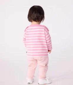 Petit Bateau Pullover, Cardigans*Baby-Streifenshirt aus Baumwolle rosa BOUDOIR/ MILK