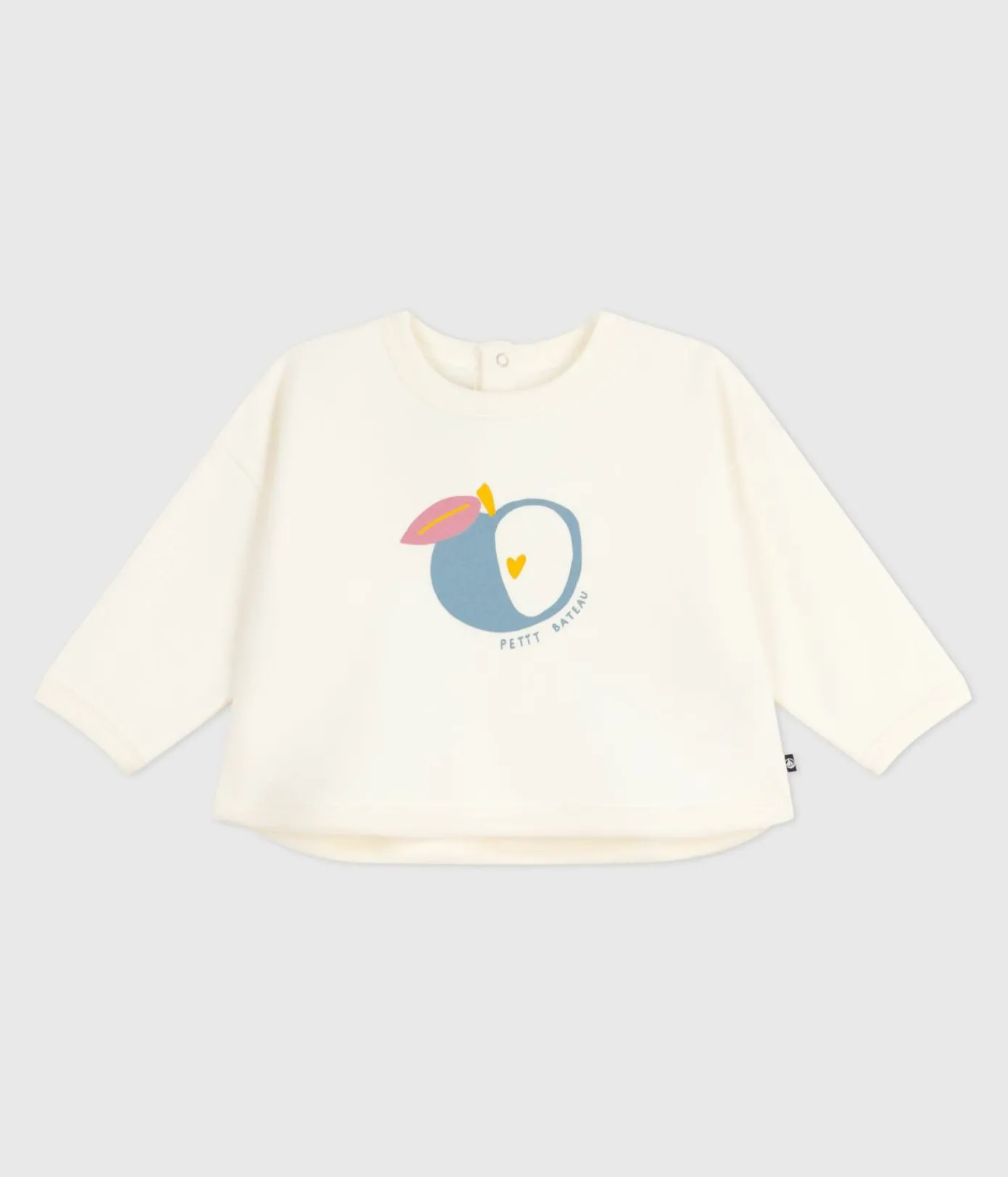 Petit Bateau Pullover, Cardigans*Baby-Sweatshirt aus Baumwolle, warm und weich mit Apfelmotiv naturfarben MILK
