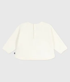 Petit Bateau Pullover, Cardigans*Baby-Sweatshirt aus Baumwolle, warm und weich mit Apfelmotiv naturfarben MILK