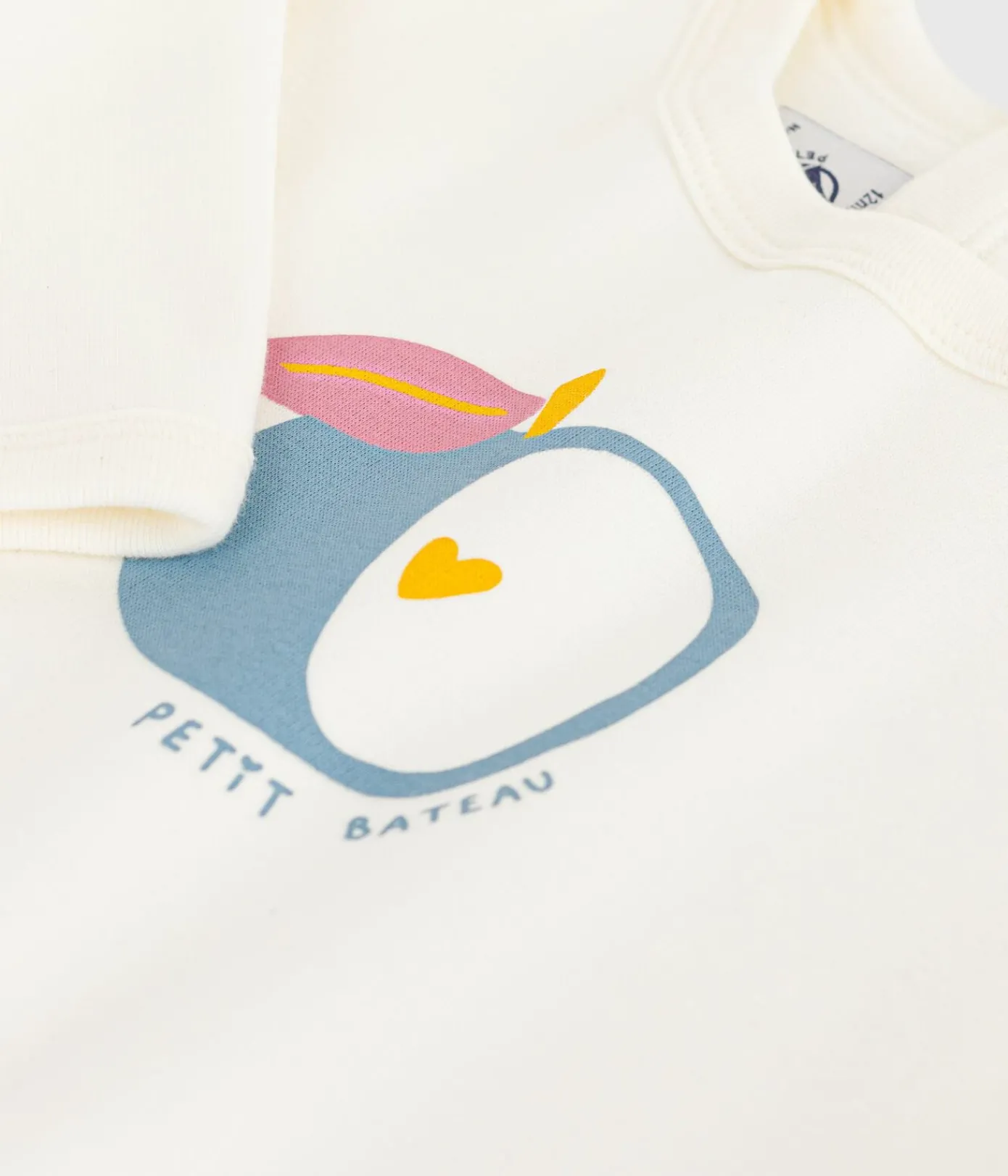 Petit Bateau Pullover, Cardigans*Baby-Sweatshirt aus Baumwolle, warm und weich mit Apfelmotiv naturfarben MILK