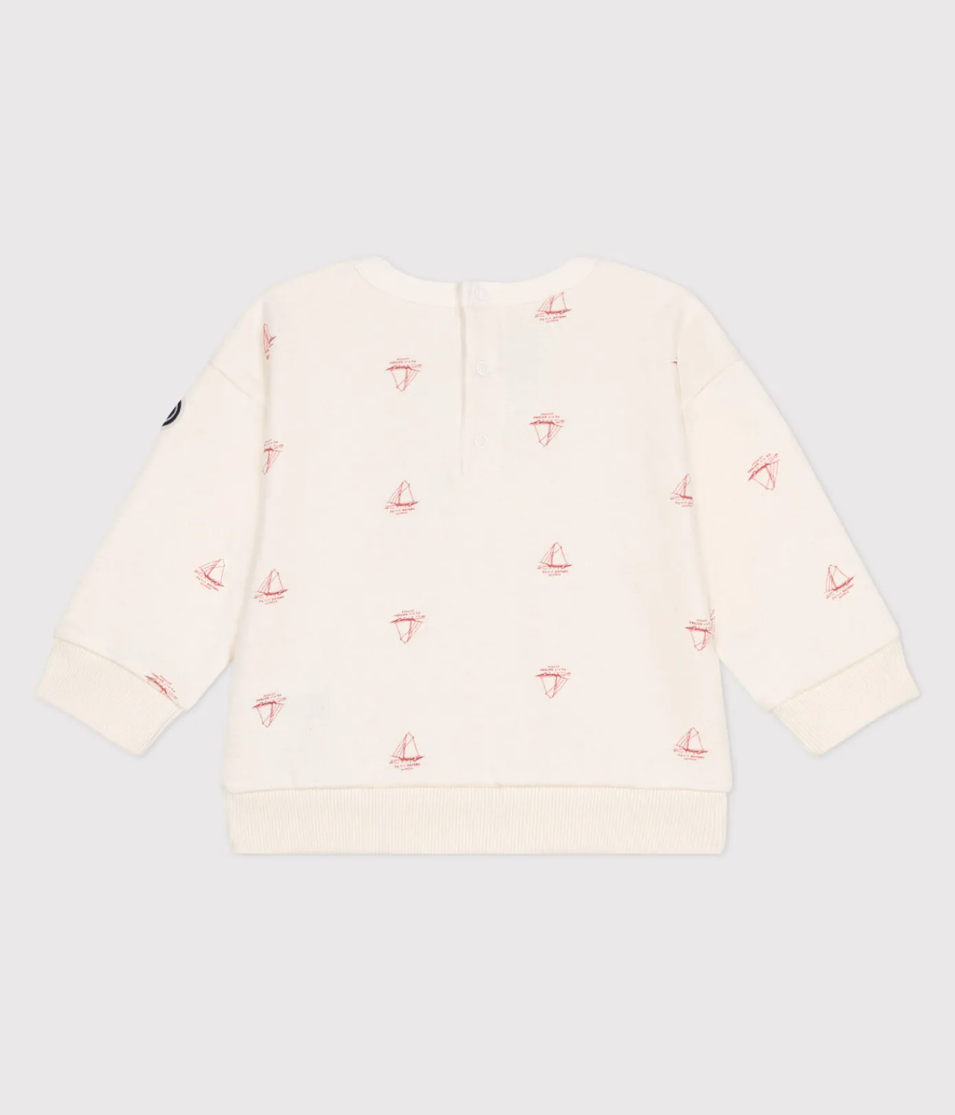 Petit Bateau Pullover, Cardigans*Baby-Sweatshirt aus Baumwolle mit Schiff-Motiv im Vintage-Stil ROT MILK/ POMPEI