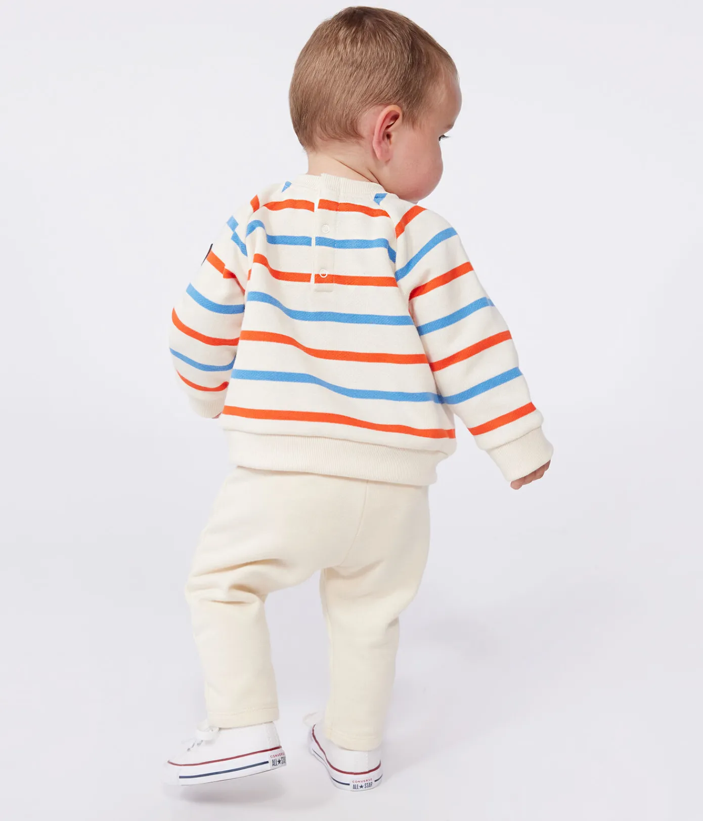 Petit Bateau Pullover, Cardigans*Baby-Sweatshirt aus Baumwolle mit zweifarbigen Matrosenstreifen weiss AVALANCHE/ MULTICO