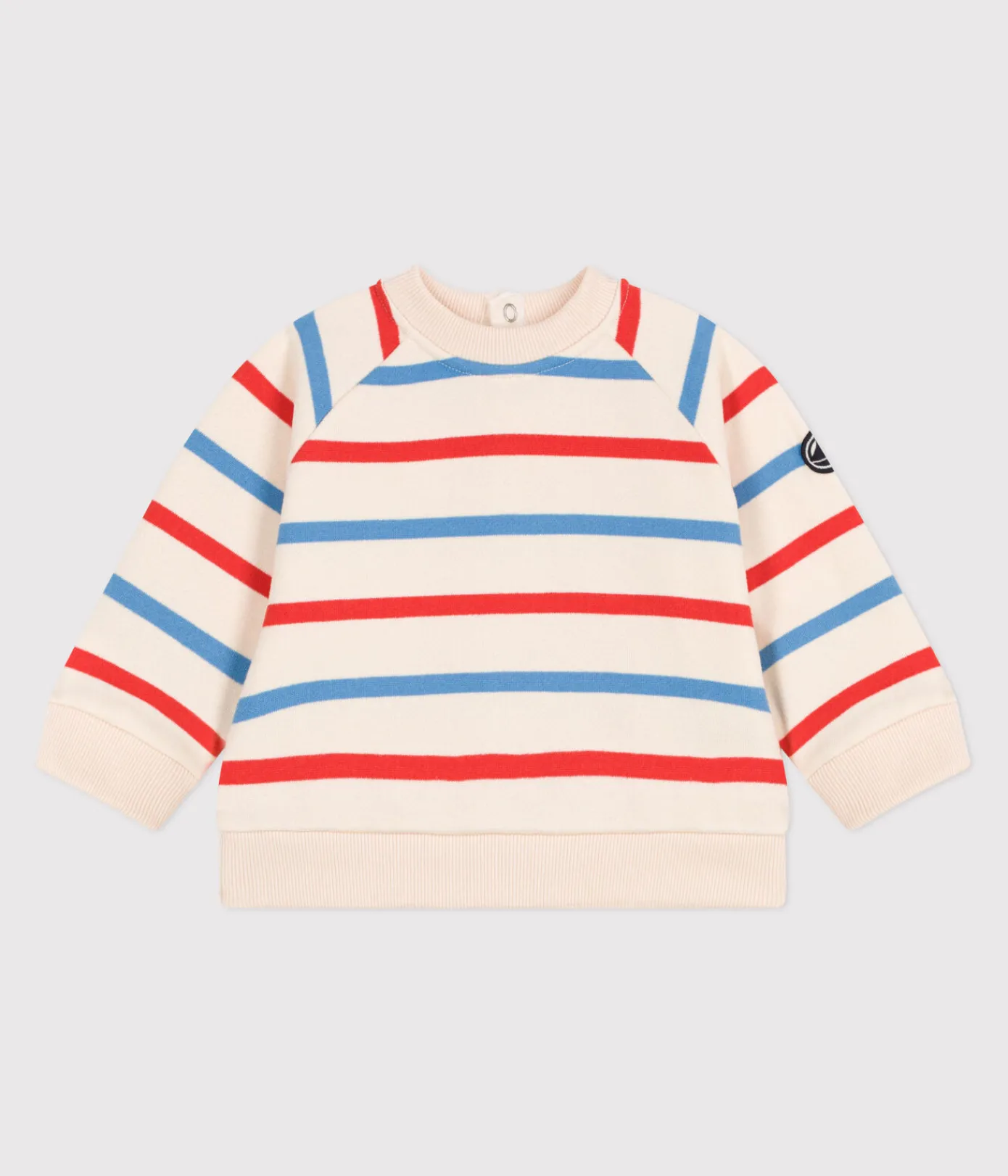 Petit Bateau Pullover, Cardigans*Baby-Sweatshirt aus Baumwolle mit zweifarbigen Matrosenstreifen weiss AVALANCHE/ MULTICO