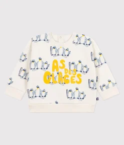 Petit Bateau Pullover, Cardigans*Baby-Sweatshirt aus Baumwolle mit Pinguin-Motiv MILK/ MULTICO