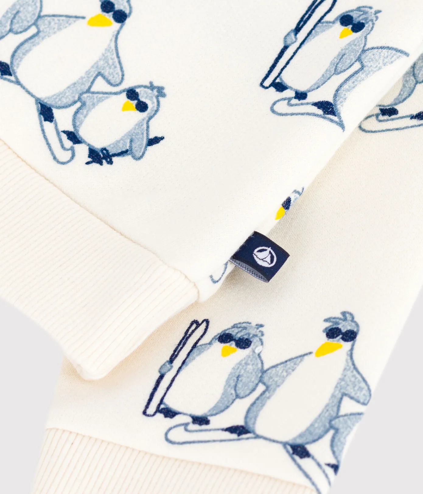 Petit Bateau Pullover, Cardigans*Baby-Sweatshirt aus Baumwolle mit Pinguin-Motiv MILK/ MULTICO
