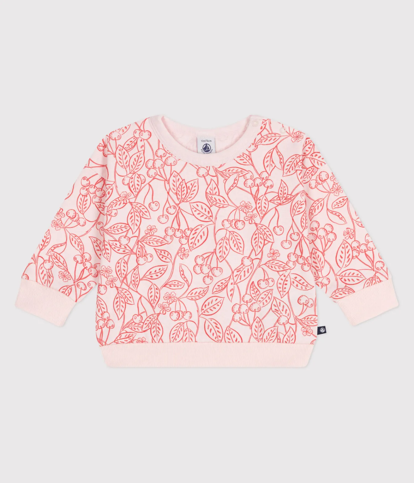 Petit Bateau Pullover, Cardigans*Baby-Sweatshirt aus Baumwolle mit rosa Kirschen rosa FLEUR/ SPI
