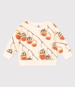 Petit Bateau Pullover, Cardigans*Baby-Sweatshirt aus bedrucktem Molton weiss AVALANCHE/ MULTICO