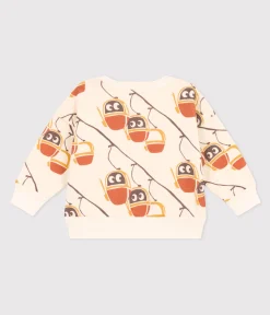 Petit Bateau Pullover, Cardigans*Baby-Sweatshirt aus bedrucktem Molton weiss AVALANCHE/ MULTICO