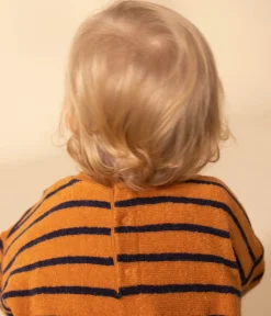 Petit Bateau Pullover, Cardigans*Baby-Sweatshirt aus gestreiftem Bouclé-Frottier ECUREUIL/ SMOKING