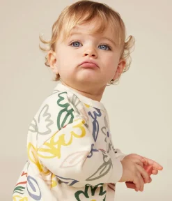 Petit Bateau Pullover, Cardigans*Baby-Sweatshirt aus Molton weiss AVALANCHE/ MULTICO