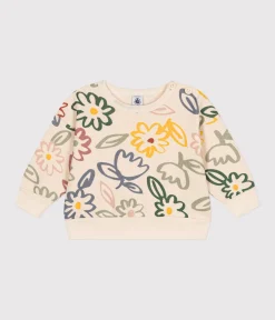 Petit Bateau Pullover, Cardigans*Baby-Sweatshirt aus Molton weiss AVALANCHE/ MULTICO