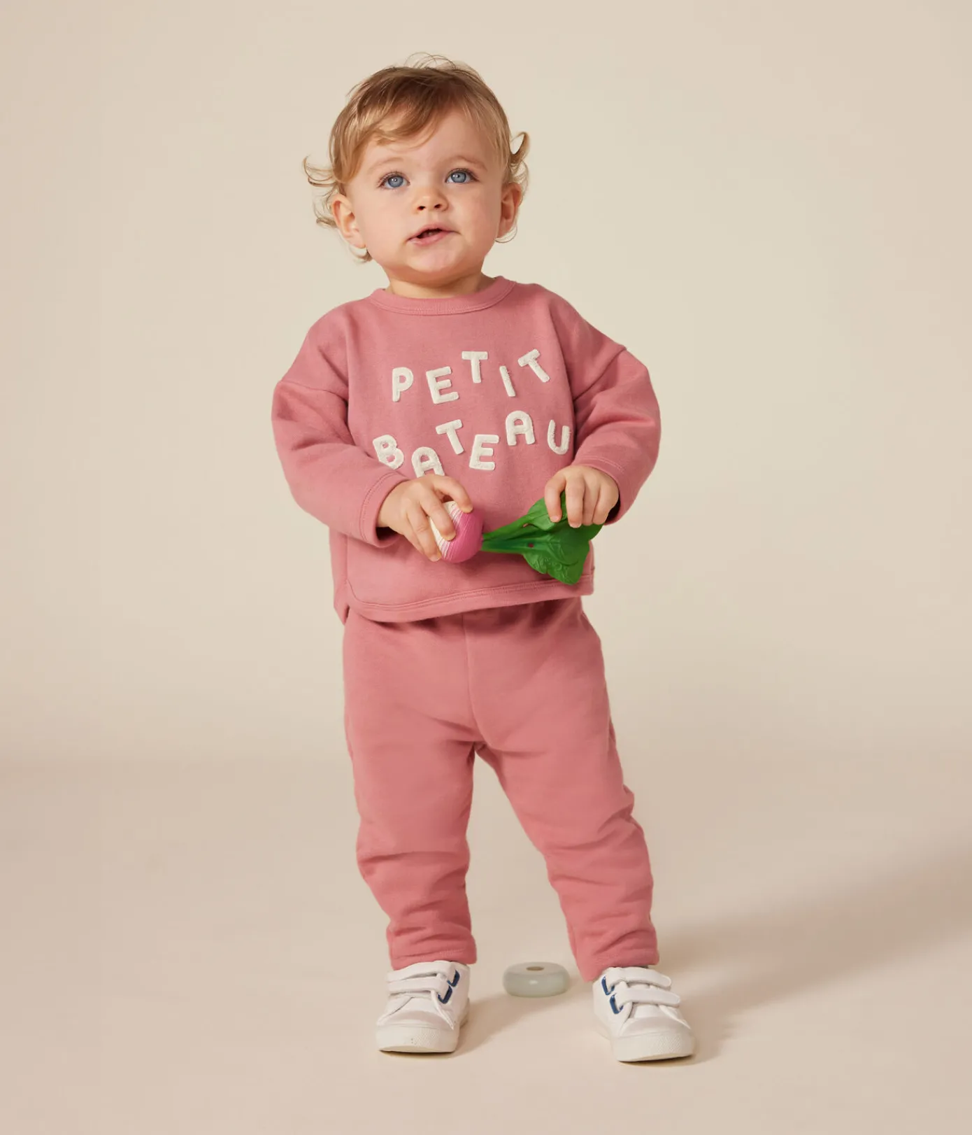 Petit Bateau Pullover, Cardigans*Baby-Sweatshirt aus Molton rosa ROSEWOOD