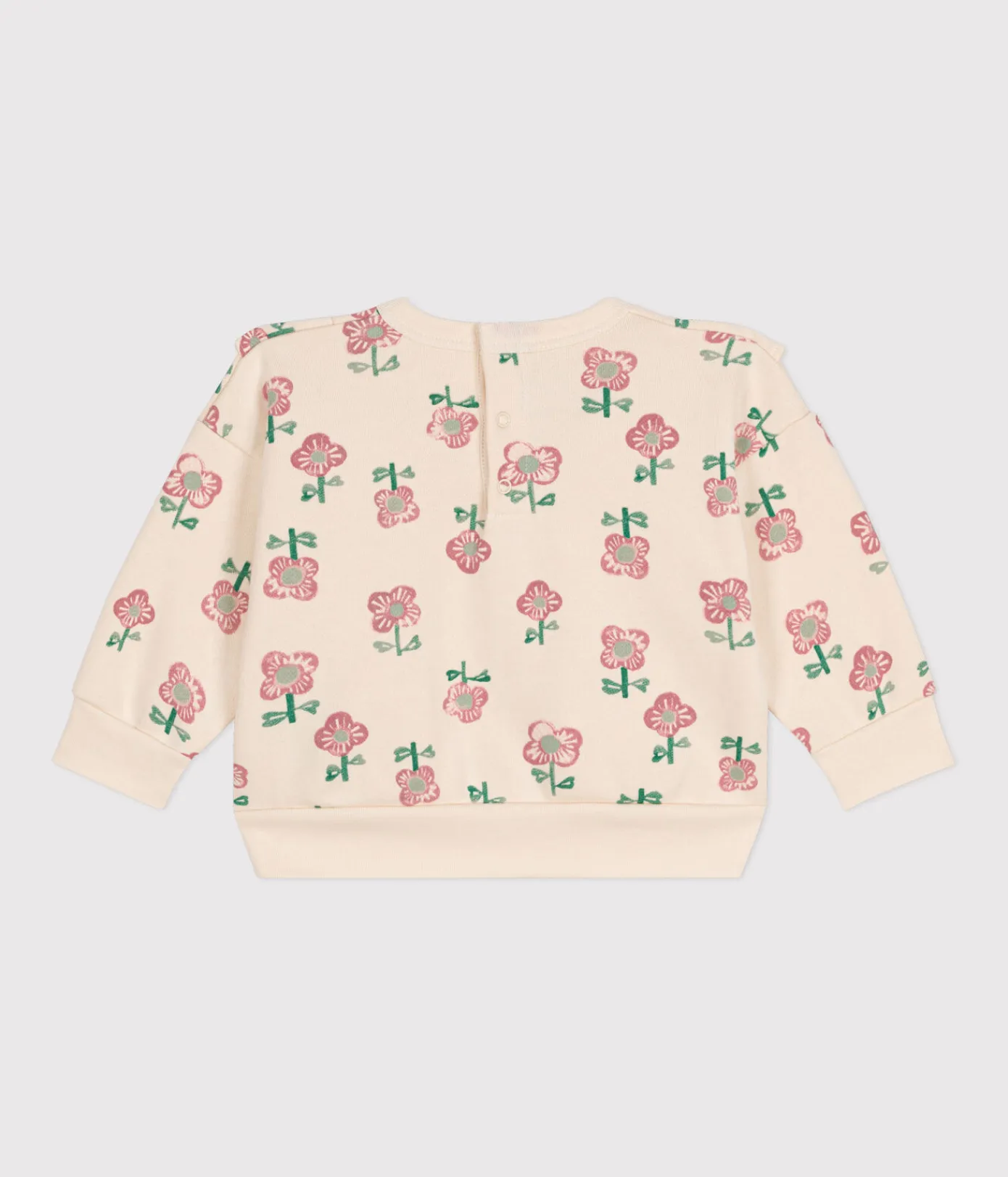 Petit Bateau Pullover, Cardigans*Baby-Sweatshirt aus Molton weiss AVALANCHE/ MULTICO