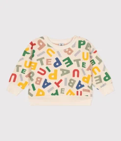 Petit Bateau Pullover, Cardigans*Baby-Sweatshirt aus Molton weiss AVALANCHE/ MULTICO