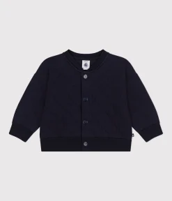Petit Bateau Pullover, Cardigans*Baby-Teddyjacke aus gestepptem Doppeljersey blau SMOKING