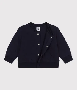 Petit Bateau Pullover, Cardigans*Baby-Teddyjacke aus gestepptem Doppeljersey blau SMOKING