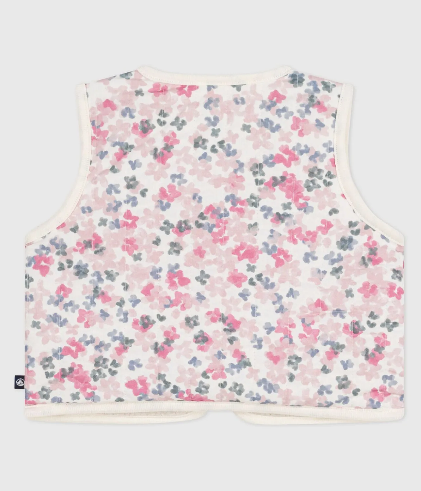 Petit Bateau Pullover, Cardigans*Baby-Weste aus Baumwoll-Popeline und Sherpa mit Muster MILK/ MULTICO