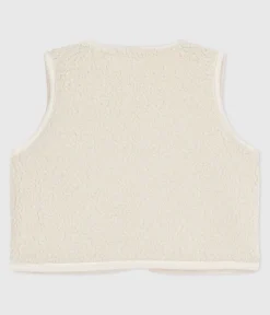 Petit Bateau Pullover, Cardigans*Baby-Weste aus Baumwoll-Popeline und Sherpa mit Muster MILK/ MULTICO