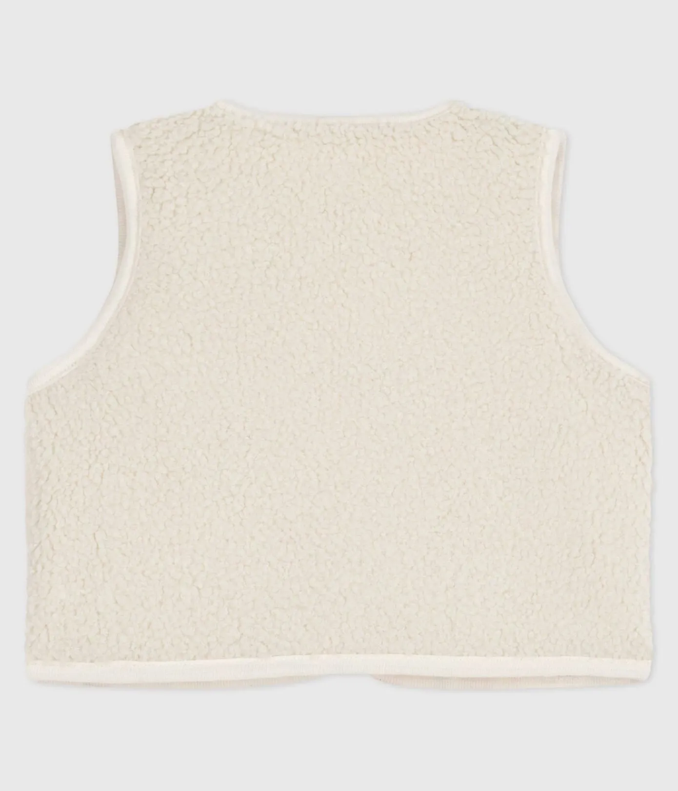 Petit Bateau Pullover, Cardigans*Baby-Weste aus Baumwoll-Popeline und Sherpa mit Muster MILK/ MULTICO