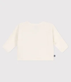 Petit Bateau Pullover, Cardigans|Newborn*Baby-Wickeljacke aus Woll- und Baumwollstrick mit Lochmuster weiss MARSHMALLOW