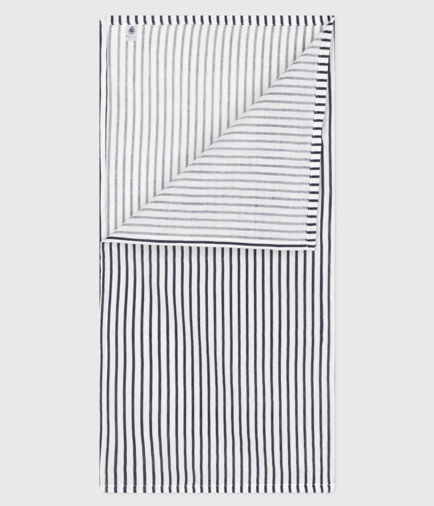Petit Bateau Newborn*BABY-WICKELTUCH MIT MARINESTREIFEN AUS BAUMWOLLGAZE weiss MARSHMALLOW/blau SMOKING