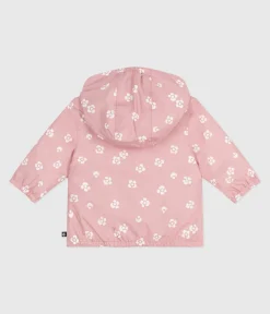 Petit Bateau Jacken, Anoraks*Baby-Windjacke mit Blumenmuster rosa CHARME/weiss MARSHMALLOW