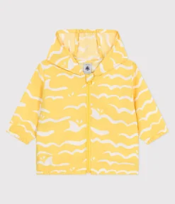 Petit Bateau Jacken, Anoraks*Baby-Windjacke mit UV-Schutz aus Polyester mit Haimotiven gelb ORGE/weiss MARSHMALLOW
