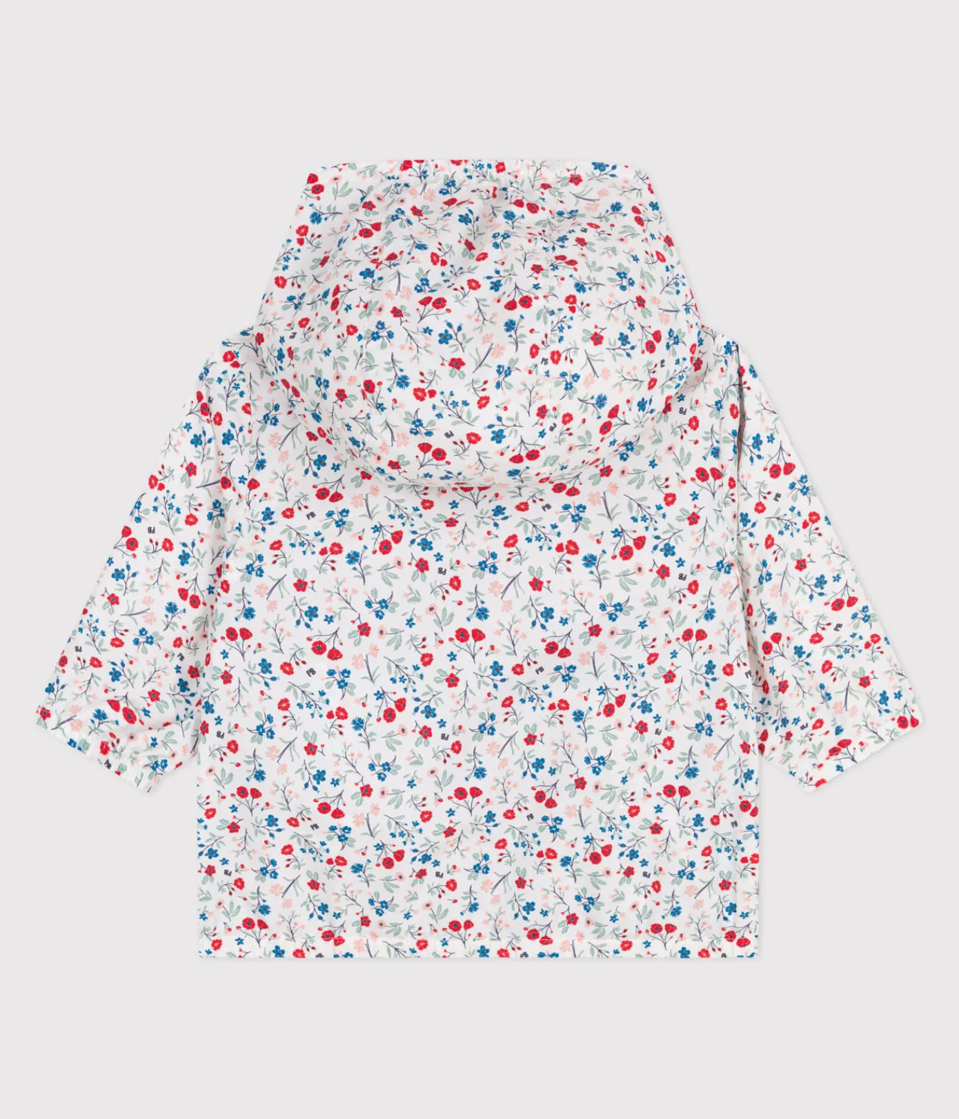 Petit Bateau Jacken, Anoraks*Baby-Windjacke mit UV-Schutz aus Polyester mit Blumenmuster weiss MARSHMALLOW/weiss MULTICO