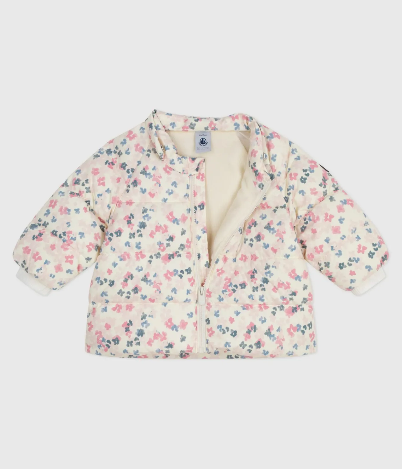 Petit Bateau Jacken, Anoraks*Baby-Winterjacke mit Blumenmuster MILK/ MULTICO