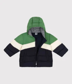 Petit Bateau Jacken, Anoraks*Baby-Winterjacke mit Kapuze im Colorblock PALMERAIE/ MULTICO