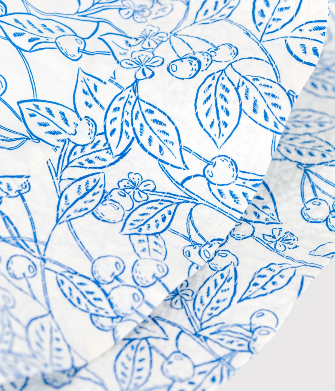 Petit Bateau Accessoires, Mützen, Caps*Bedruckte Popeline-Mütze für Mädchen blau MARSHMALLOW/ PORCELANA