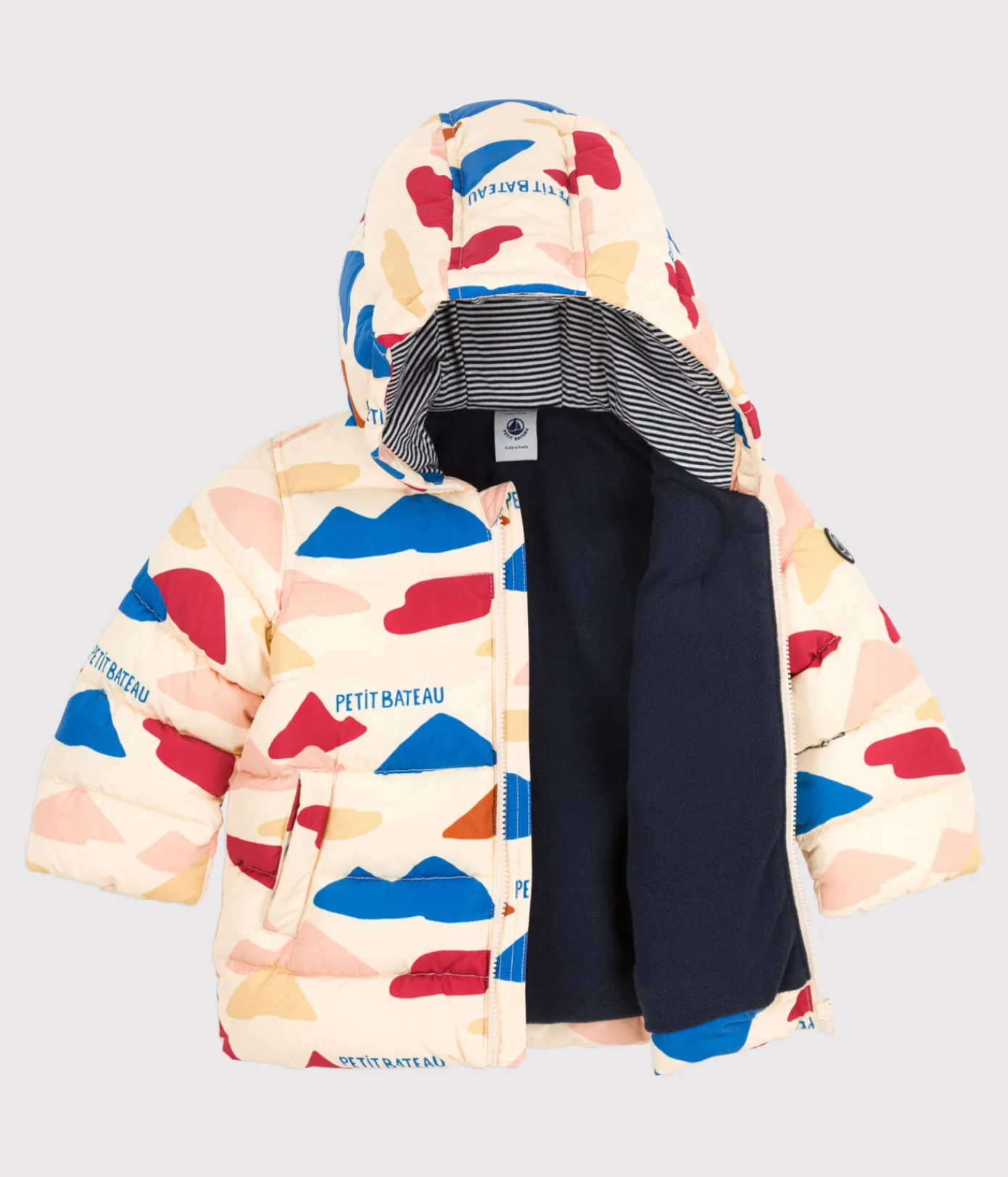 Petit Bateau Jacken, Anoraks*Bedruckter Baby-Anorak weiss AVALANCHE/ MULTICO