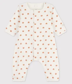 Petit Bateau Schlafanzüge, Strampler|Newborn*Bedruckter Baby-Bodyjama aus Baumwolle, ohne Füße weiss MARSHMALLOW/ ECUREUIL
