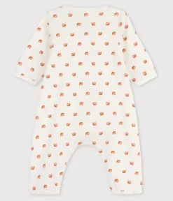 Petit Bateau Schlafanzüge, Strampler|Newborn*Bedruckter Baby-Bodyjama aus Baumwolle, ohne Füße weiss MARSHMALLOW/ ECUREUIL