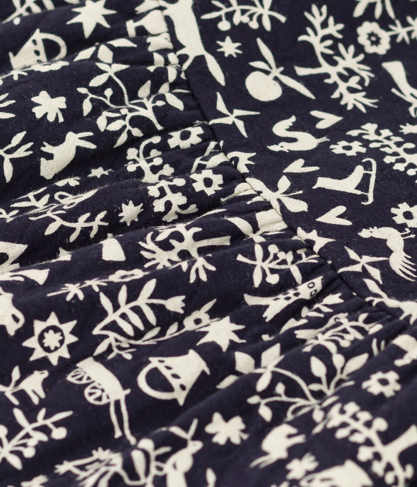 Petit Bateau Kleider*Bedrucktes langärmeliges Babykleid aus gestepptem Doppeljersey blau SMOKING/ AVALANCHE